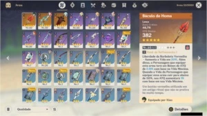 XIAO AR37 + 03 ARMAS 5* com BENÇÃO e PASSE ATIVOS - Genshin Impact
