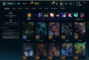 Unranked com 50 Champs e 18 Skins ( Ex Ferro ) - League of Legends LOL