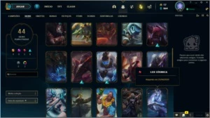 ONTA LEAGUE OF LEGENDS DIAMOND COM 44 SKINS LOL