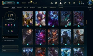 Conta lvl 406,todos os champs,+117 skins,ultimate sona udyr - League of Legends LOL