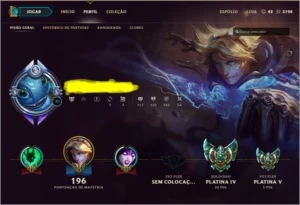 Conta League Of Legends Platina 4/borda Diamante 90 Skins LOL