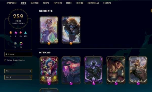 Conta Ouro 3- 259 SKINS - League of Legends LOL
