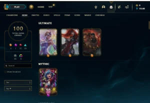 Unranked com 100 Champs e 100 Skins ( MAIN SUP / JG ) - League of Legends LOL