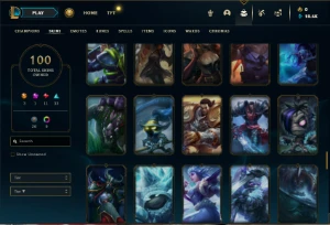 Unranked com 100 Champs e 100 Skins ( MAIN SUP / JG ) - League of Legends LOL