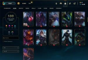 Unranked com 100 Champs e 100 Skins ( MAIN SUP / JG ) - League of Legends LOL
