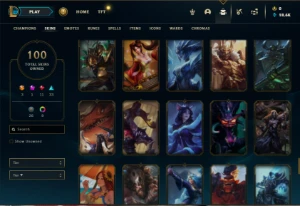 Unranked com 100 Champs e 100 Skins ( MAIN SUP / JG ) - League of Legends LOL