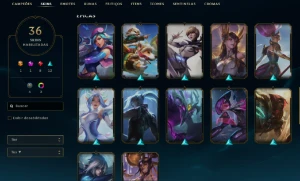 Conta LoL Prata 36 skins - League of Legends