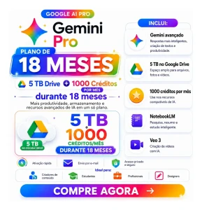 Gemini Pro + Flow 18 mes/30 dias de garantia! - Inteligência Artificial