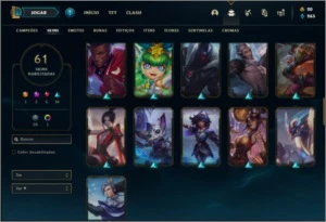 Conta ouro 4 com 104 champs e 59 skins + 3k de RP - League of Legends LOL