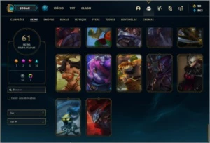 Conta ouro 4 com 104 champs e 59 skins + 3k de RP - League of Legends LOL
