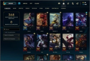 Conta ouro 4 com 104 champs e 59 skins + 3k de RP - League of Legends LOL