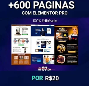 Pack Elementor Pro 600 Modelos de Páginas de Vendas Editávei - Outros