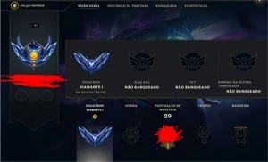 CONTA DIAMANTE LEAGUE OF LEGENDS LOL
