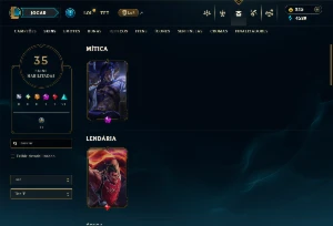 Conta Unranked com 65 Champs e  35 Skins +1 Prestigio - League of Legends LOL