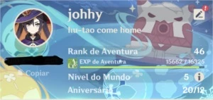 Conta Ar46 com Eula, Jean, Mona, e 50/50 garantido!! - Genshin Impact
