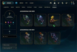 Conta prata 3 com 93 Champs e 71 Skins - League of Legends LOL