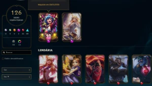 Conta de legue of legends com elo ouro 4 e diversas skin - League of Legends LOL