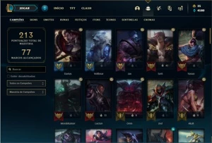 Conta ouro 3 com 76 Champs e 39 Skins + 2 Cromas - League of Legends LOL