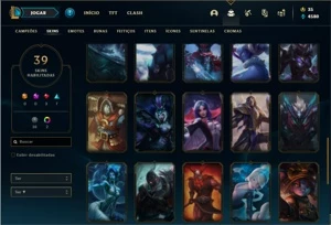 Conta ouro 3 com 76 Champs e 39 Skins + 2 Cromas - League of Legends LOL