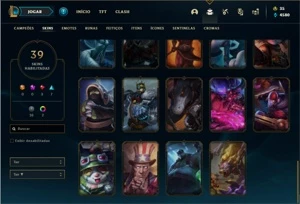 Conta ouro 3 com 76 Champs e 39 Skins + 2 Cromas - League of Legends LOL