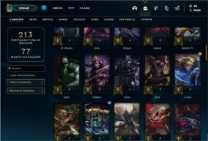 Conta ouro 3 com 76 Champs e 39 Skins + 2 Cromas - League of Legends LOL