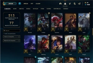 Conta ouro 3 com 76 Champs e 39 Skins + 2 Cromas - League of Legends LOL