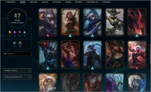 Conta de lol lvl 71 plat 1 mmr d4/d3 64 skin nunca tomou ban - League of Legends