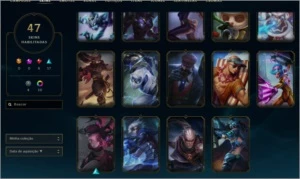 Conta de lol lvl 71 plat 1 mmr d4/d3 64 skin nunca tomou ban - League of Legends