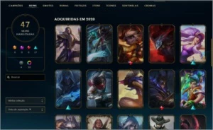 Conta de lol lvl 71 plat 1 mmr d4/d3 64 skin nunca tomou ban - League of Legends
