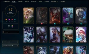 Conta de lol lvl 71 plat 1 mmr d4/d3 64 skin nunca tomou ban - League of Legends