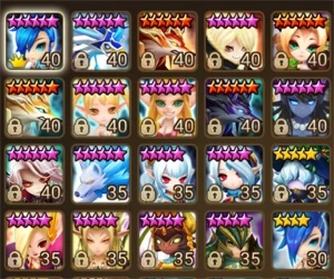 conta de sw SEIS NAT 5, conta nvl 50 - Summoners War