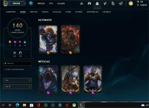 Conta LoL Bronze 140 Skins Praticamente Unranked