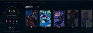 Conta Platina, 128 SKINS, 11 GEMAS, CHROMAS - League of Legends LOL