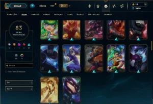 Unranked com 140 Champs e 83 Skins (MID / JG / ADC) - League of Legends LOL