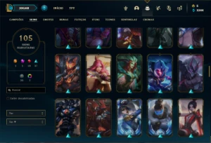 Conta Platina 4 com 110 Champs e 105 Skins + 1 Prestigio - League of Legends LOL