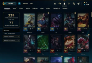 Conta Platina 4 com 110 Champs e 105 Skins + 1 Prestigio - League of Legends LOL
