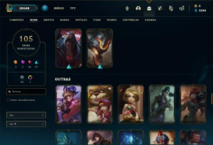 Conta Platina 4 com 110 Champs e 105 Skins + 1 Prestigio - League of Legends LOL