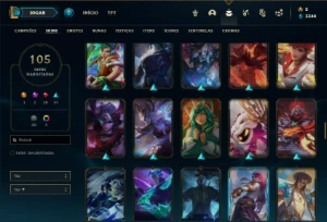 Conta Platina 4 com 110 Champs e 105 Skins + 1 Prestigio - League of Legends LOL