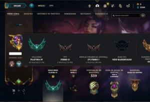 Conta Platina 4 com 110 Champs e 105 Skins + 1 Prestigio - League of Legends LOL