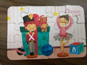 Quebra-cabeça Bailarina e Soldadinho 19 x 13 cm - Artesanato e Personalizados