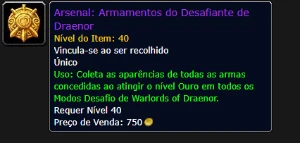 Vendo o Item com todas as armas exclusivas do WOD - Blizzard
