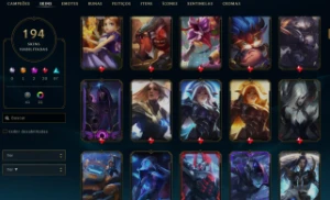 conta lol com 194 skins + valorant - League of Legends