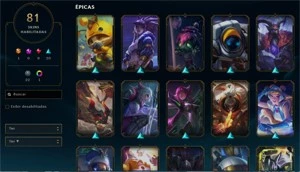 Vendo conta LOL com 81 skins(Kayle juiza,Rammus Rei,Sona dj - League of Legends