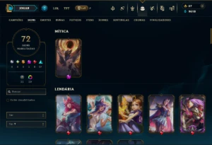 Prata 4 com 90 Champs e 72 Skins +1 Prestigio - League of Legends LOL