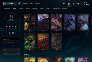 Conta PLATINA 2 com 74 skins e 135 champs - League of Legends LOL