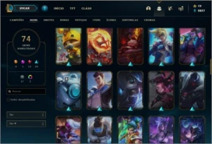 Conta PLATINA 2 com 74 skins e 135 champs - League of Legends LOL