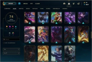 Conta PLATINA 2 com 74 skins e 135 champs - League of Legends LOL