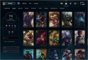 Conta PLATINA 2 com 74 skins e 135 champs - League of Legends LOL