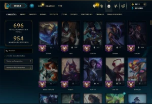 Platina 2 com TODOS os Champs e 178 Skins ( MONO ADC ) - League of Legends LOL