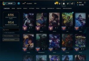 Platina 2 com TODOS os Champs e 178 Skins ( MONO ADC ) - League of Legends LOL